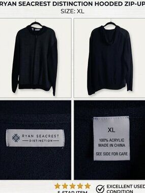 RYAN SEACREST DISTINCTION HOODED ZIP-UP SIZE: XL